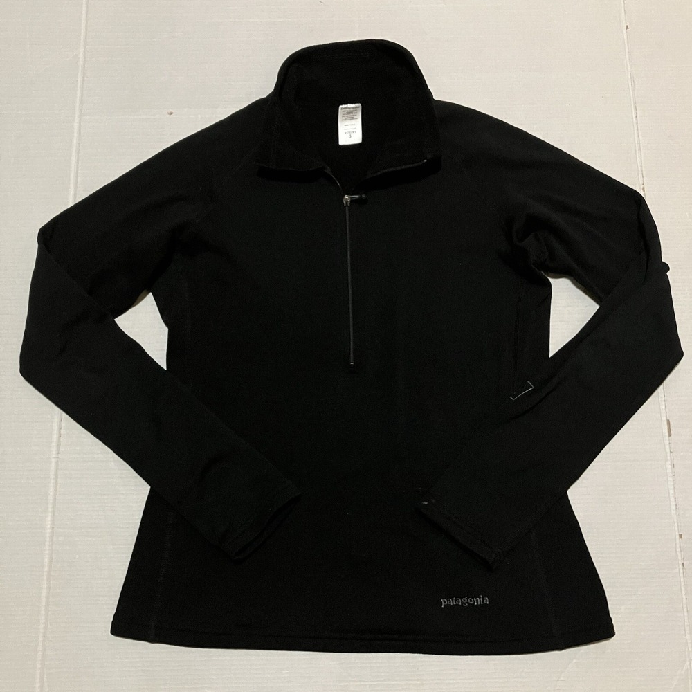 Vintage Patagonia Polartec Black Regulator 1/2 Zip Pullover Womens‎ Size Small